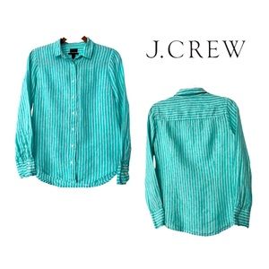 J. Crew Baird McNutt 100% Irish Linen button-down Womens Perfect shirt sz 4